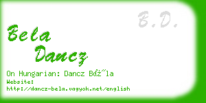 bela dancz business card